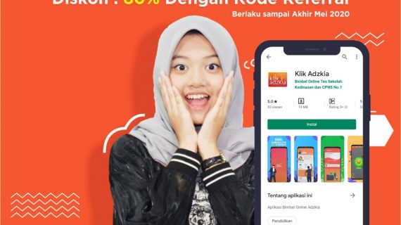 Diskon 80% Paket Bimbel Online di Klik Adzkia