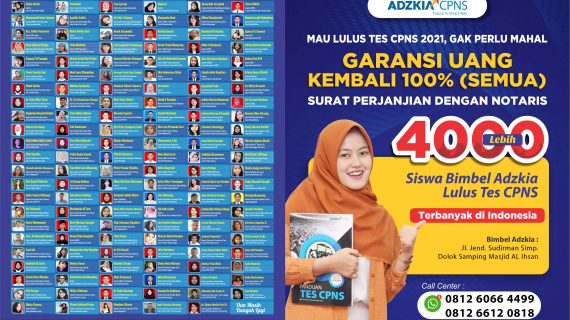 Bimbel CPNS di Tebing Tinggi,Garansi 100% Uang Kembali, Bimbel Adzkia