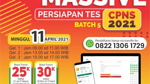 Tryout CPNS ONLINE Se Indonesia, Terbaru 11 April 2021, Bimbel Adzkia